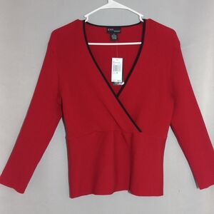Grace Red V-Neck Sweater Size M
